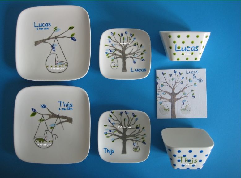 *Geboorteservies tweeling Lucas en Thijs